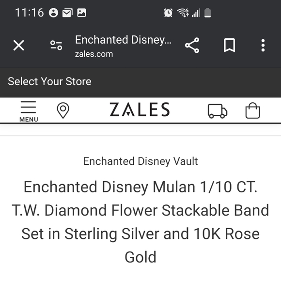 Enchanted Disney Stackable 3 Ring Set (size 6) - Picture 2 of 2